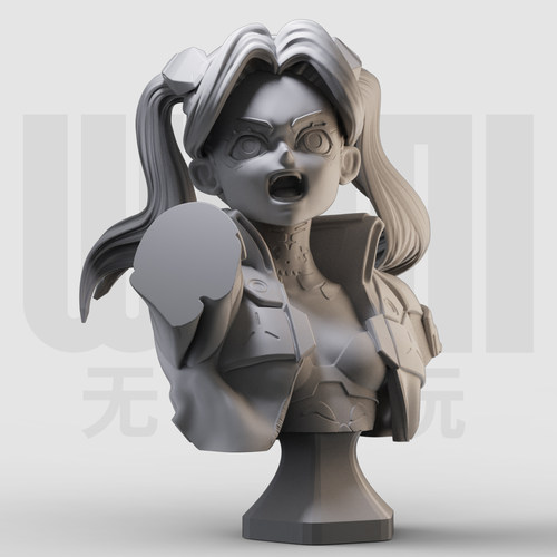 贝丽卡胸像 赛博朋克萝莉 1 /16树脂白模 10比例GK手办模型 155