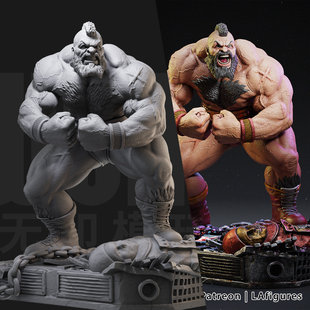 1/24 桑吉尔夫 街霸 游戏 18比例GK白模手办3D打印兵人模型 4122