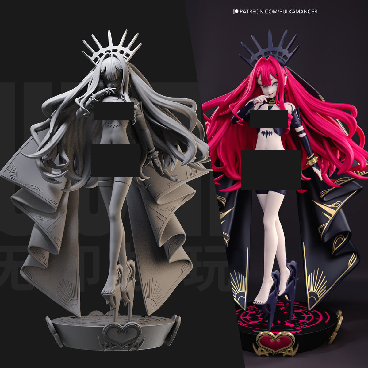 1/24芭万希 FATE/命运 日漫18比例GK白模手办3D打印兵人模型 4976