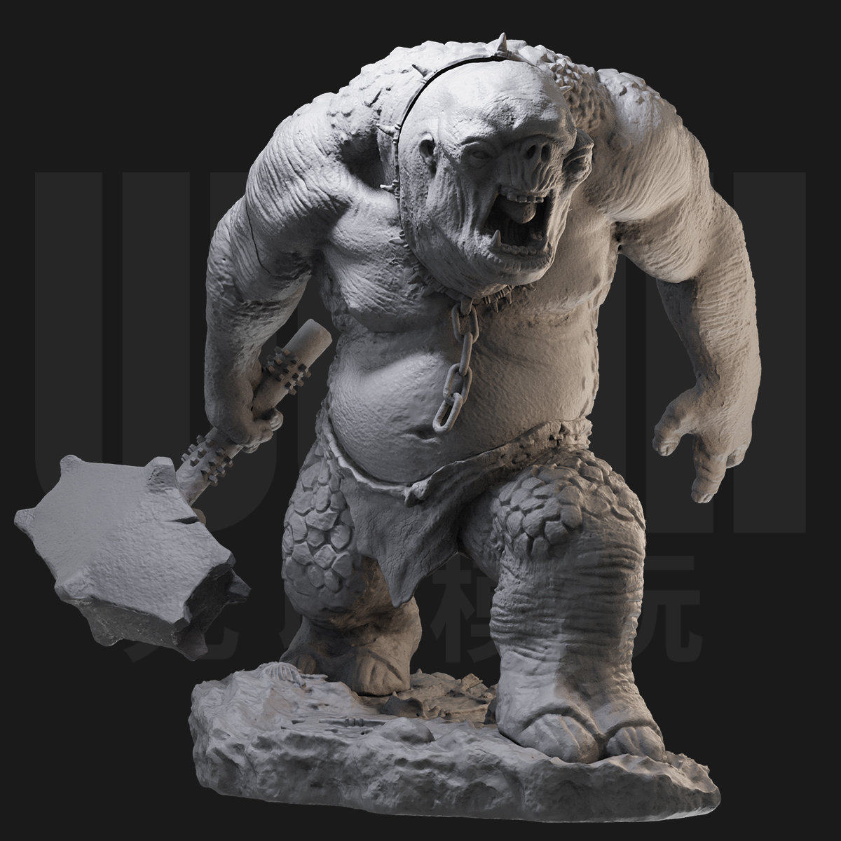 1/24洞穴巨魔 指环王 魔戒 18比例GK白模手办3D打印兵人模型 3547