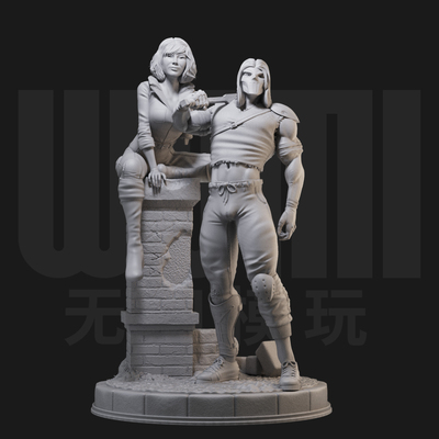 爱普莉尔和凯西 忍者神龟1:24白模手办/18比例GK兵人3D打印模1661