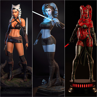 【星球大战】阿索卡 艾拉 塔隆1/24GK白模手办18比例树脂模型5778