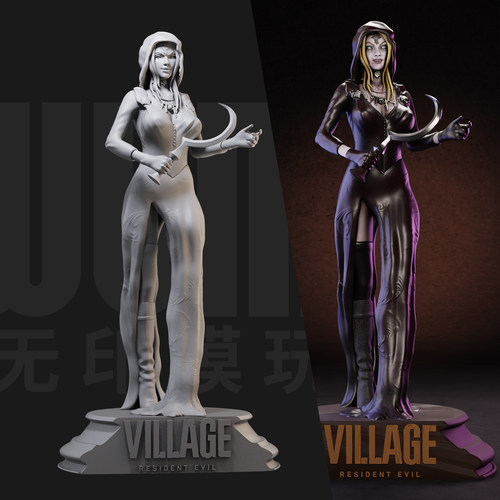 1/24 贝拉 生化危机8 游戏 18比例GK白模手办3D打印兵人模型 5926