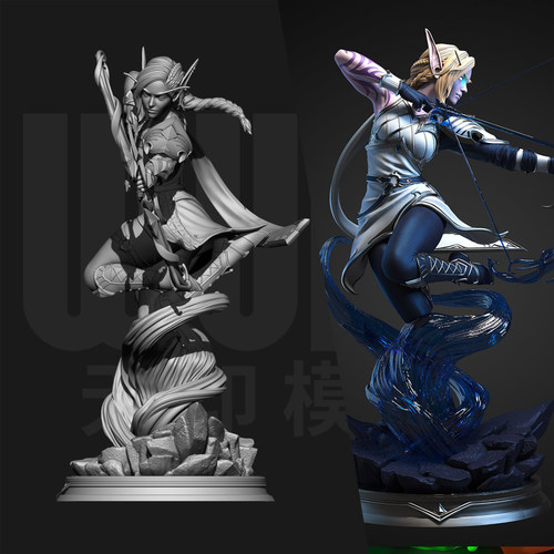 魔兽世界 风行者 1/24GK白模手办 18比例树脂 3D打印模型 7252