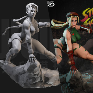 1/24 嘉米 街头霸王 18比例GK白模手办3D打印兵人模型 3444