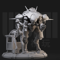 DVA 守望先锋 游戏卡通1/24白模GK手办 35比例兵人3D打印模型 801