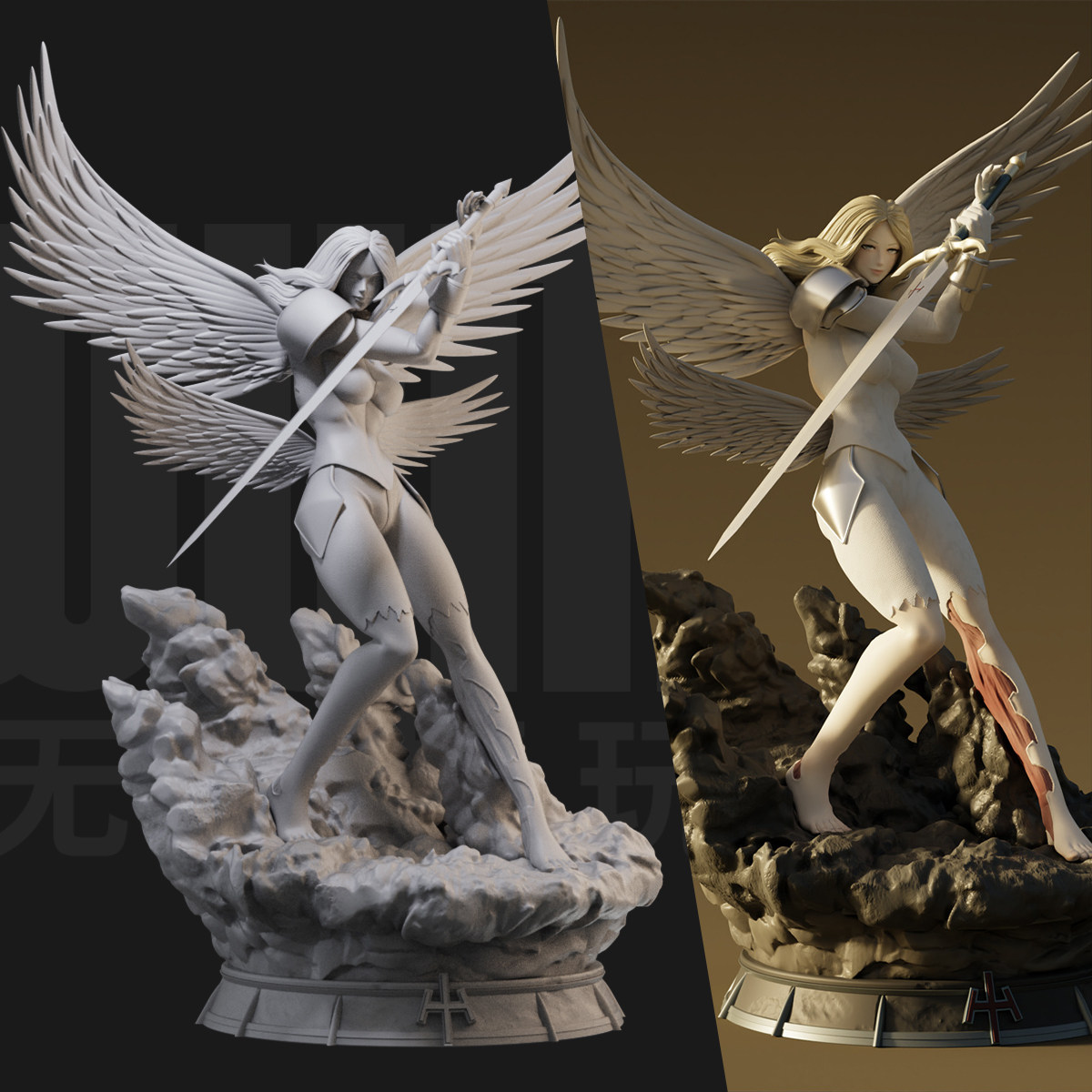 1/24 微笑的泰蕾莎 大剑 18比例gk白模手办 3d打印兵人模型 2486