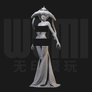 1/24 女祭司 邪恶魔法 奇幻18比例GK白模手办3D打印兵人模型 4818