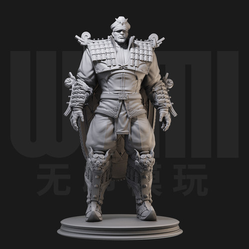 1/24将军拜森 街霸 卡普空 18比例GK白模手办3D打印兵人模型 4424