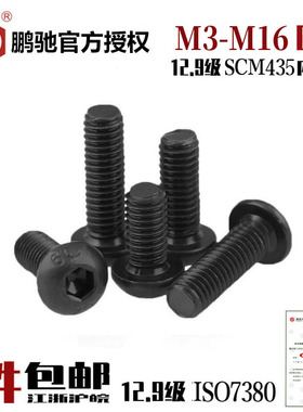 EGM鹏驰12.9级圆头内六角螺丝SCM435盘头半圆蘑菇头35crmo合金钢