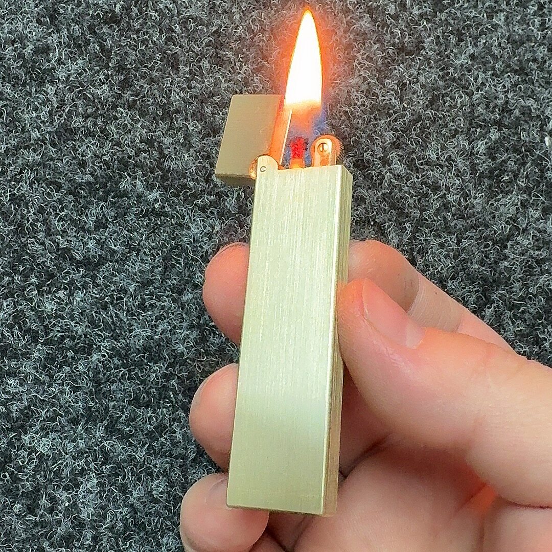 薄款黄铜砂轮煤油打火机 细款黄铜一体砂轮煤油打火机 包邮