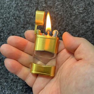透明油仓打火机 按压上油打火机 手动上油打火机 复古煤油打火机