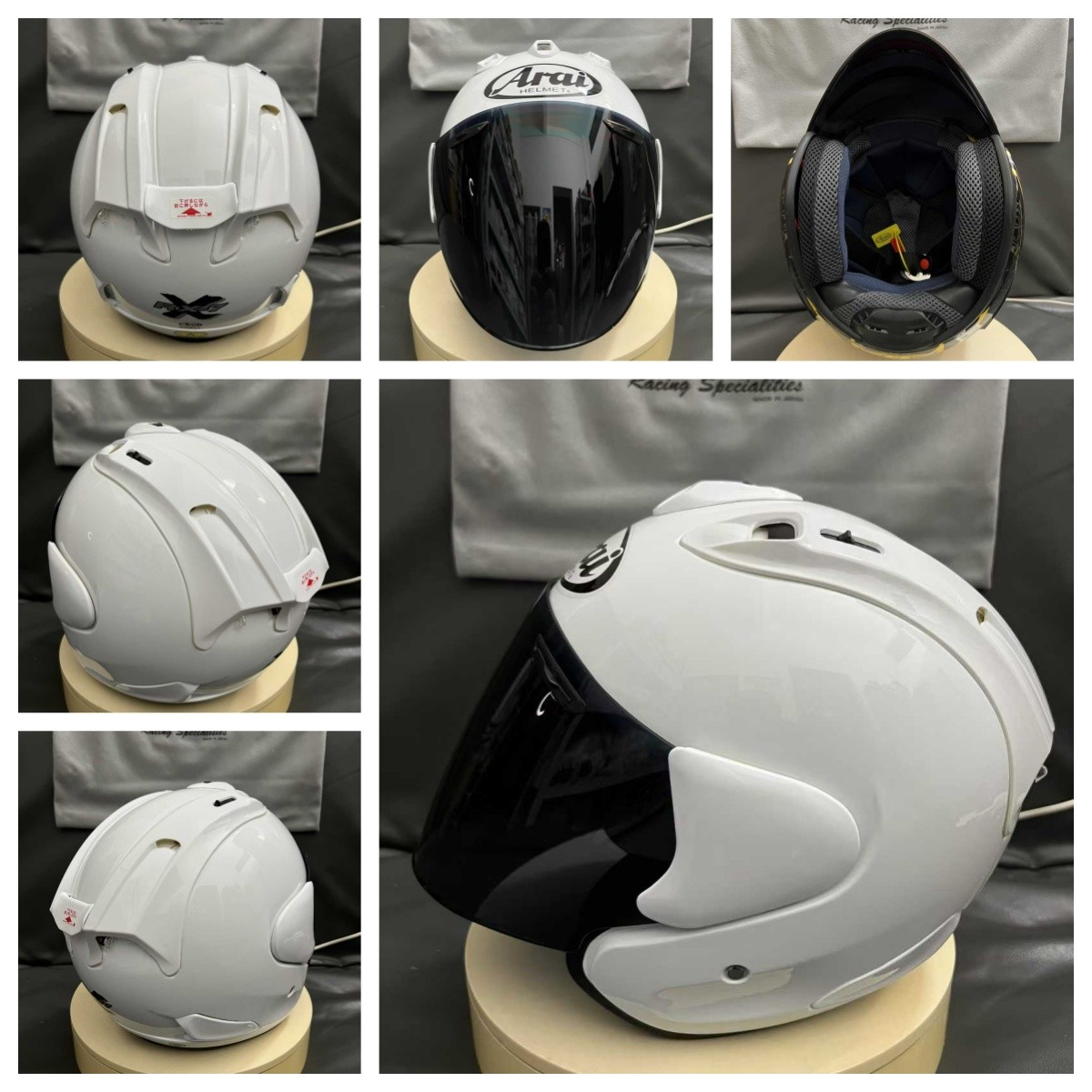 VZ 数字7四分之三半盔3/4单镜片半盔摩托车头盔亮黑亮白