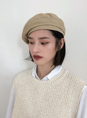 万年百搭！贝雷帽女日系春夏韩版休闲复古文艺画家帽气质八角帽子