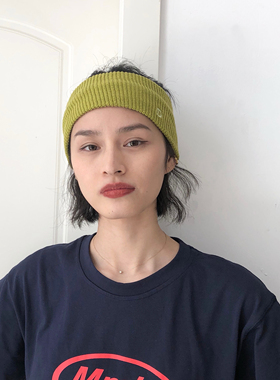 发带女网红韩国宽边头饰春夏潮针织毛线头带简约纯色洗脸压发头箍
