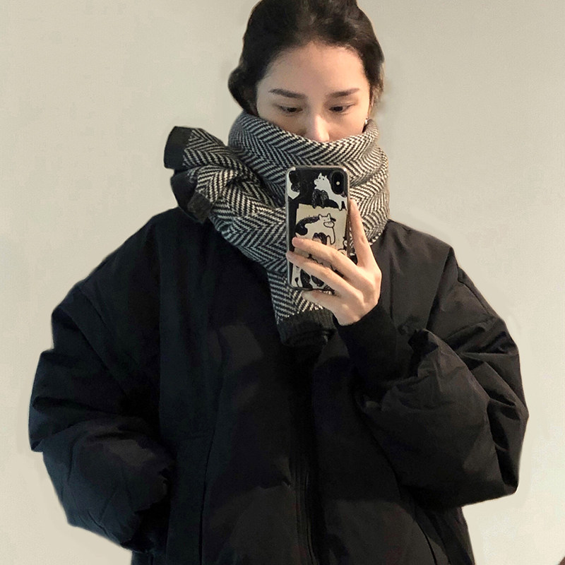 冬日温暖仿羊绒围巾女男