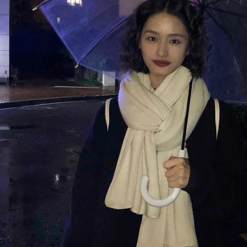 下雨天韩版针织围巾女秋冬季