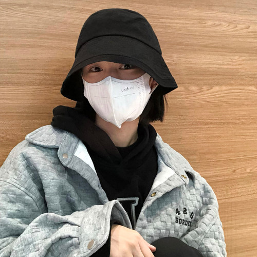 ins黑色春秋季素颜遮脸渔夫帽子