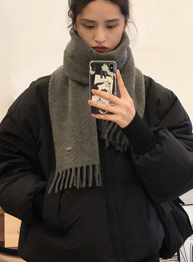 韩版ins羊毛围巾女秋冬季2024新款高级感披肩百搭保暖流苏围脖潮