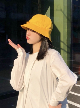 元气可爱少女！日本小黄帽樱桃小丸子软妹学生户外春夏遮阳盆帽子