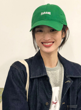 韩版纯棉字母棒球帽子女春夏季百搭ins显脸小学生软顶鸭舌帽男潮