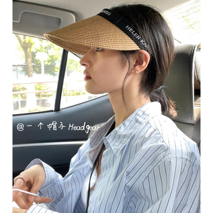 夏季 ins空頂草帽百搭網(wǎng)紅遮陽紫外線海邊太陽帽潮 防曬帽子女韓版