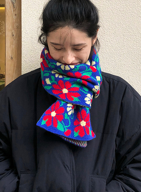 可爱少女~针织围巾女秋冬季韩版百搭保暖ins日系学生仿羊绒小围脖