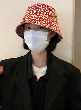 韩国渔夫帽子女ins潮春秋季个性小众素颜水桶帽时尚百搭遮脸盆帽