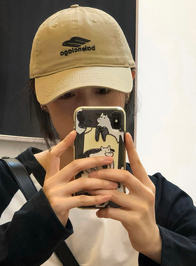 韩版ins字母刺绣棒球帽子女时尚百搭休闲显脸小情侣鸭舌帽男潮牌