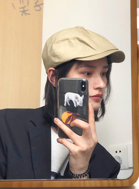 鸭舌帽男女网红款贝雷帽子春夏日系休闲韩版前进报童八角棒球帽潮