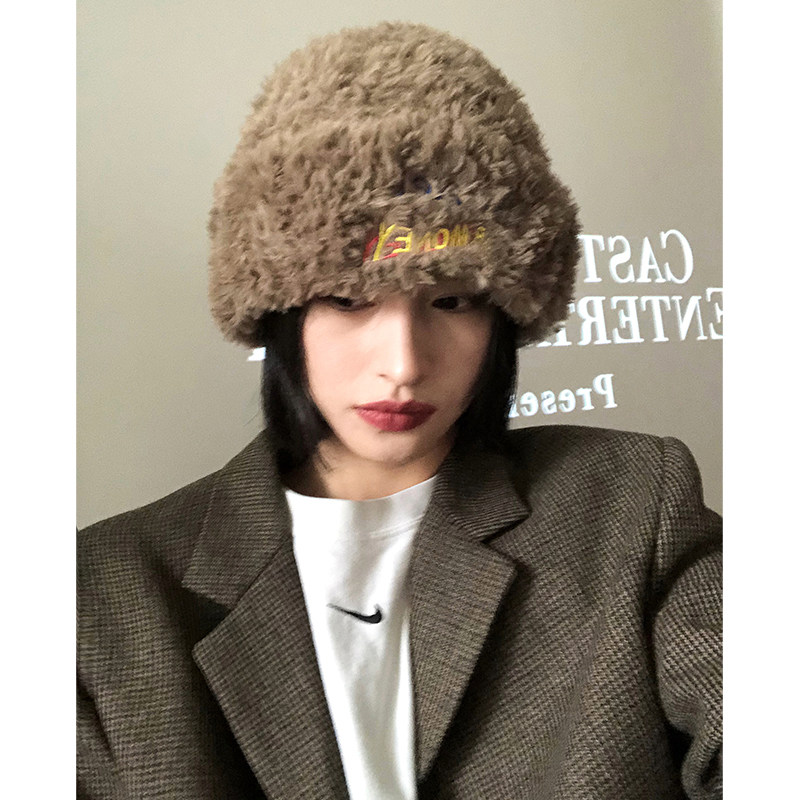 美拉德风毛绒绒针织帽子女秋冬2023新款大头围百搭护耳保暖毛线帽,服饰配件/皮带/帽子/围巾,帽子,淘宝优惠券,粉丝福利购,淘宝优惠卷