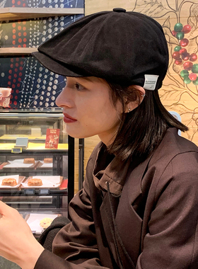 韩版ins复古鸭舌前进帽子男女春夏季百搭画家帽显脸小报童贝雷帽