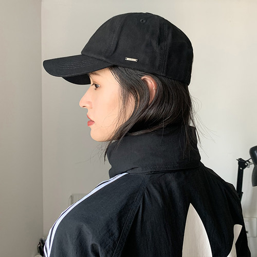 黑色百搭显脸小潮牌软顶遮阳帽子