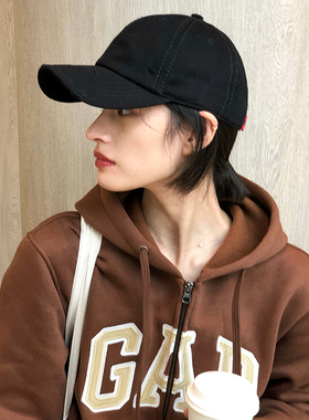 韩版ins小众鸭舌帽子女春夏季百搭显脸小情侣黑色遮阳棒球帽男潮