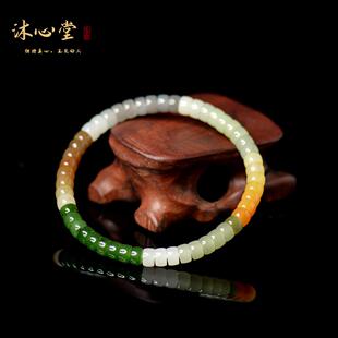 直切多宝 | 和田玉多宝老型珠桶珠手串药片珠晴水烟紫直切手链
