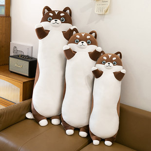 新款胖版加肥柴犬二哈长条哈士奇抱枕毛绒玩具大号公仔布娃娃玩偶