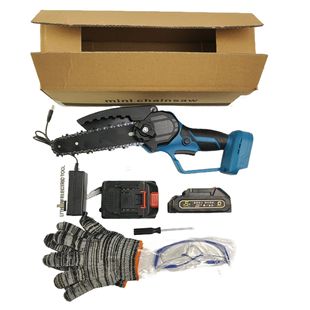 电锯家用手持充电式锂电电动锯单手链据柴户外砍树伐锯木砍柴