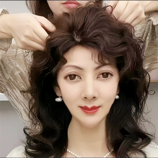 女士假发补发片中老年假发递针工艺仿针头皮假发透气真发假发片