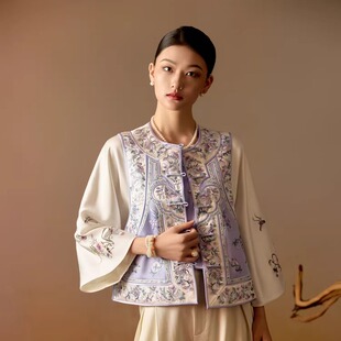 【寻常歌·马甲】苏绣国风风马甲女重工刺绣新中式新款复古盘扣