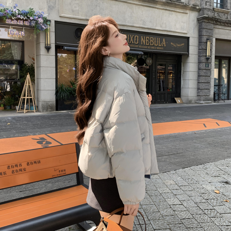 新款首发独特超好看短款羽绒服女款冬季立领面包服小个子羽绒外套
