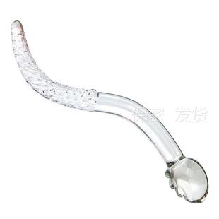 按摩用大号透明玻璃蛇型器器 女用器具 私密菊部双用 放松解压器
