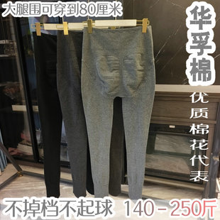 秋冬女薄绒高腰收腹不掉档全棉打底裤 200斤胖MM 袜保暖显瘦特大码