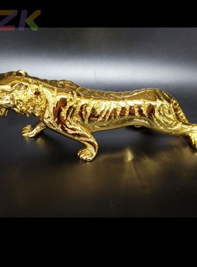 新款电镀老虎汽车摆件创意礼品家居饰品商务礼品树脂工艺礼品u6