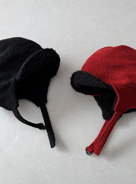 TAAK日本新款飞行帽双面戴加绒雷锋帽子女冬天显脸小保暖护耳帽男