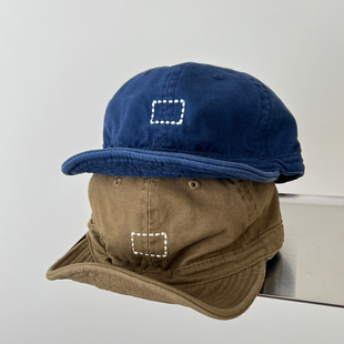 新款 帽软顶棒球帽子女夏季 潮牌小众百搭短檐鸭舌帽男 复古工装 美式