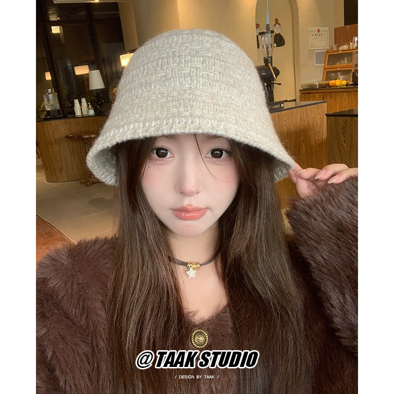 日系新款ins针织渔夫帽子女秋冬天韩版百搭大头围显脸小毛线盆帽,服饰配件/皮带/帽子/围巾,帽子,淘宝优惠券,粉丝福利购,淘宝优惠卷