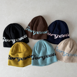 TAAK含羊毛川西旅游字母提花毛线帽子女冬天保暖针织帽男套头冷帽