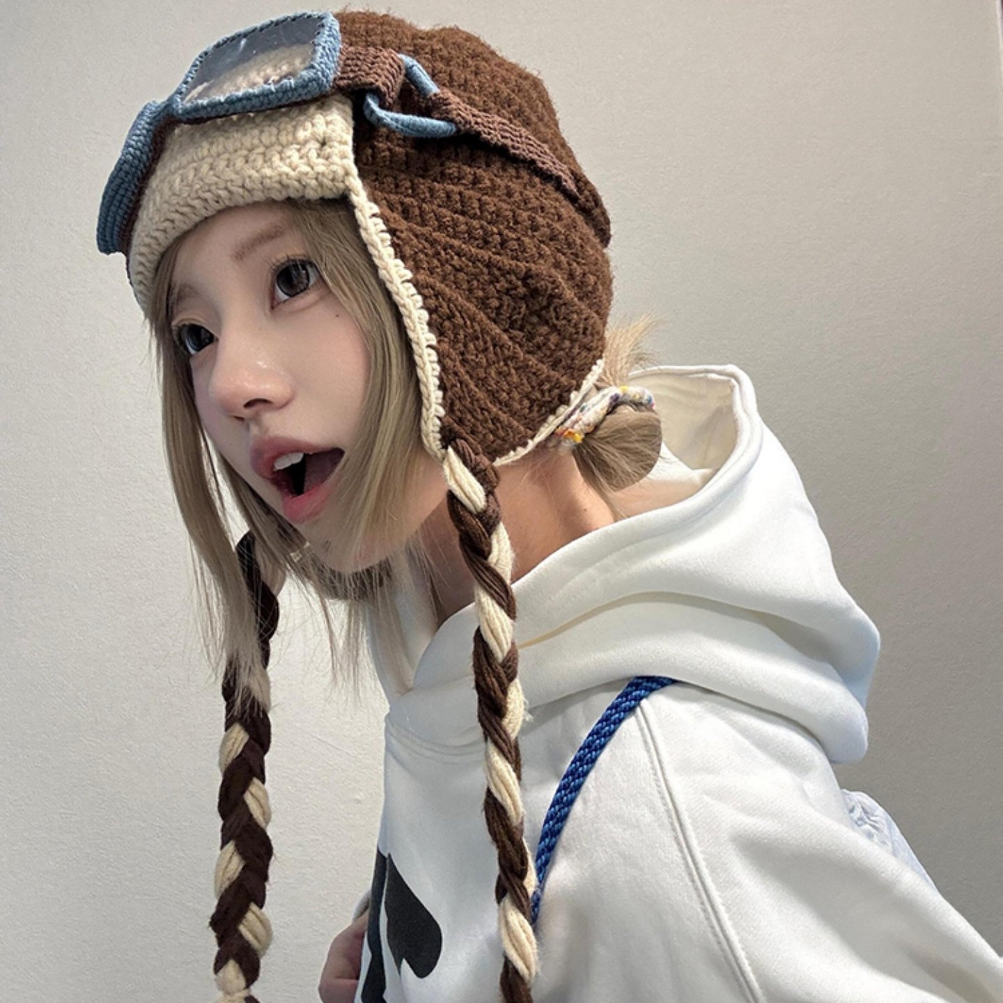 檀健次同款眼镜可拆卸毛线帽