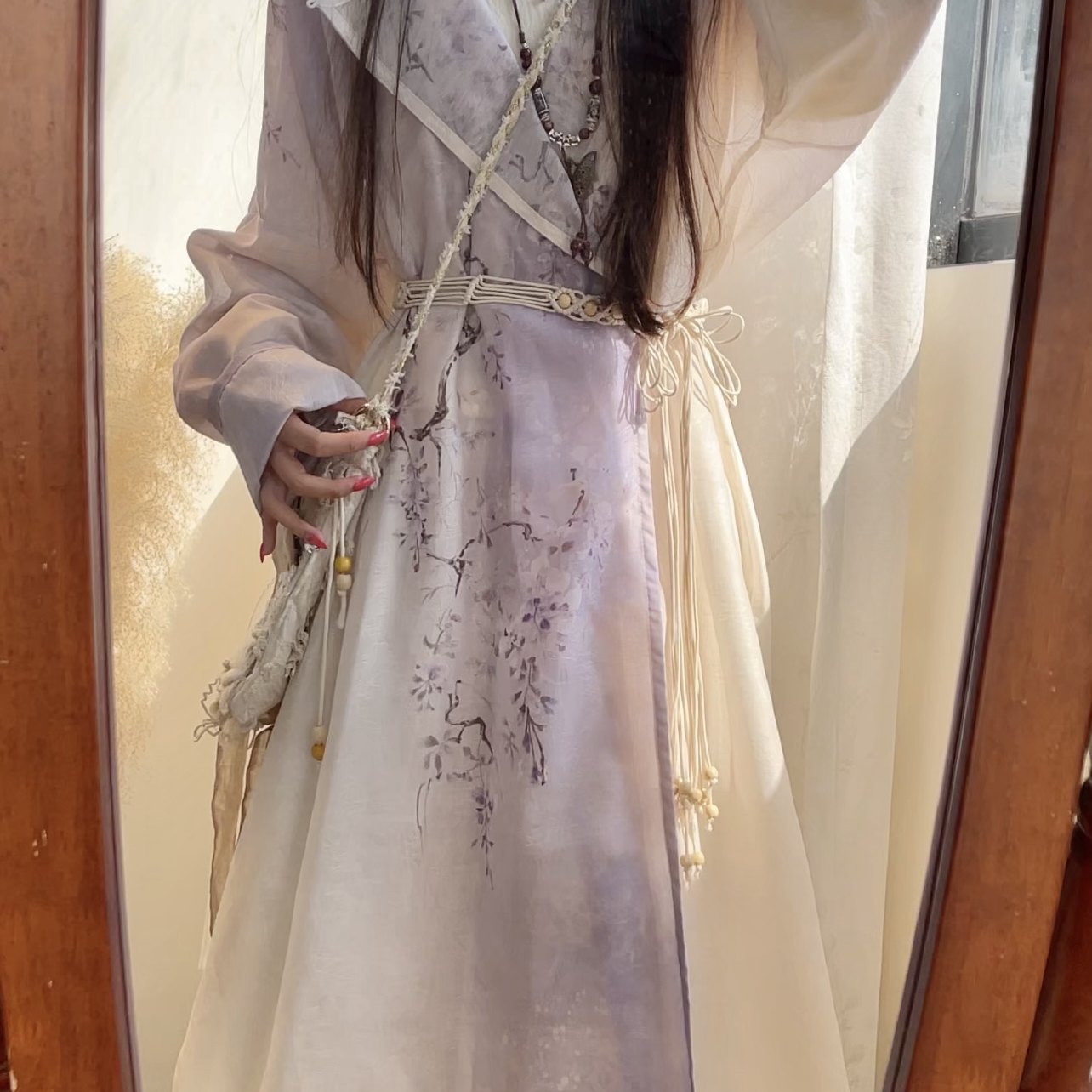 衫袂语【荼蘼】单层圆领袍衫汉元素春夏季宽松外套国风复古显瘦