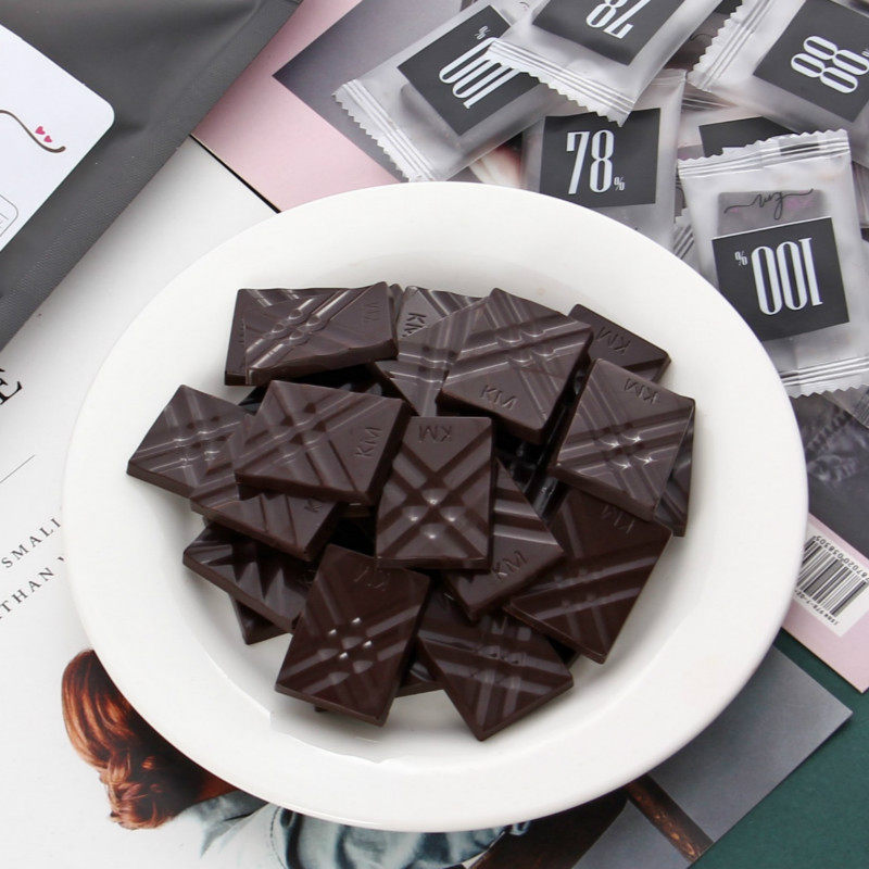 苦色100�x%可可含量手工无糖木糖醇黑巧克力纯脂健身散装零食